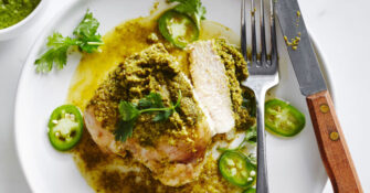 Grilled Chicken with Cilantro Coconut Chutney