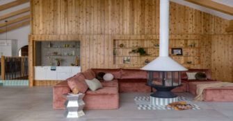 Living Area in 1970s Lake House by Lizzie Green