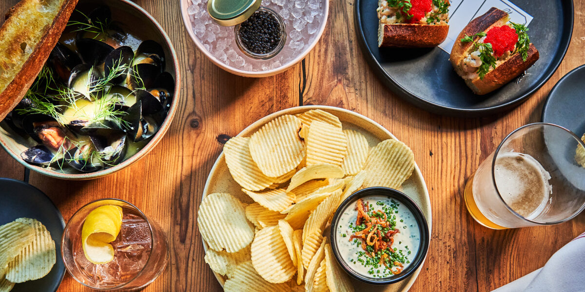 Pacific Standard Overhead Shot of Dishes and Drinks